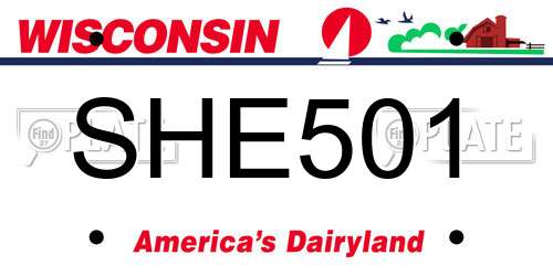 SHE501 Wisconsin License Plate