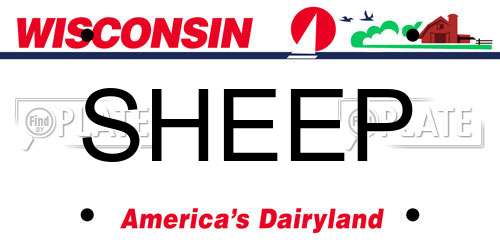 SHEEP Wisconsin License Plate