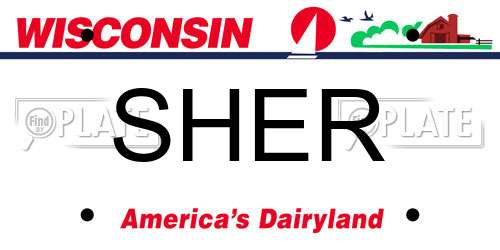 SHER Wisconsin License Plate