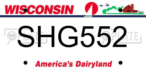SHG552 Wisconsin License Plate