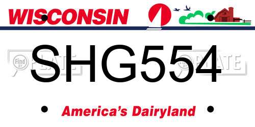SHG554 Wisconsin License Plate