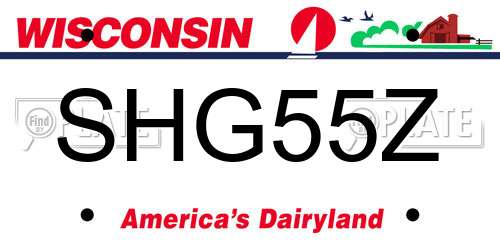 SHG55Z Wisconsin License Plate