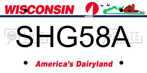SHG58A Wisconsin License Plate