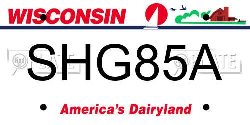 SHG85A Wisconsin License Plate