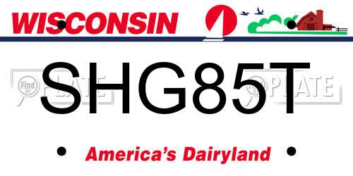SHG85T Wisconsin License Plate