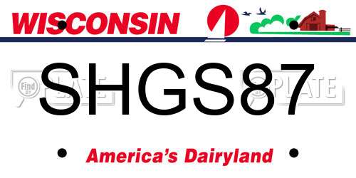 SHGS87 Wisconsin License Plate