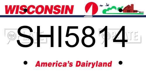 SHI5814 Wisconsin License Plate