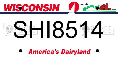 SHI8514 Wisconsin License Plate