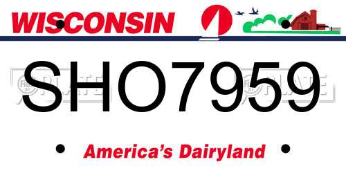 SHO7959 Wisconsin License Plate