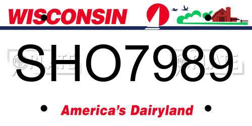 SHO7989 Wisconsin License Plate