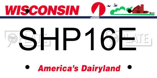 SHP16E Wisconsin License Plate