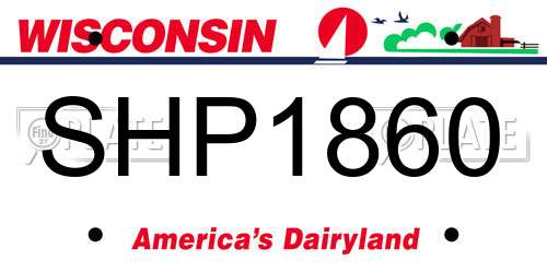 SHP1860 Wisconsin License Plate