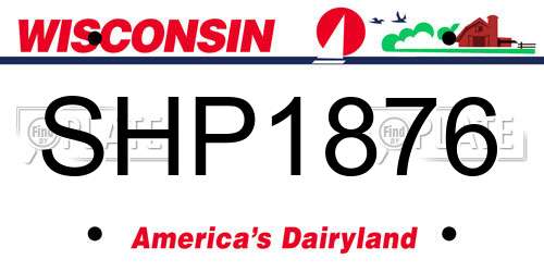 SHP1876 Wisconsin License Plate