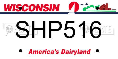 SHP516 Wisconsin License Plate