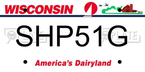 SHP51G Wisconsin License Plate