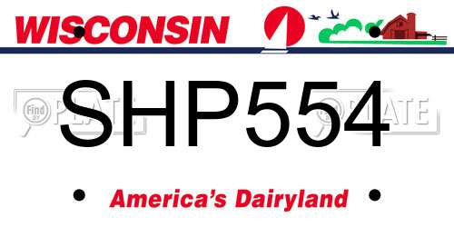 SHP554 Wisconsin License Plate
