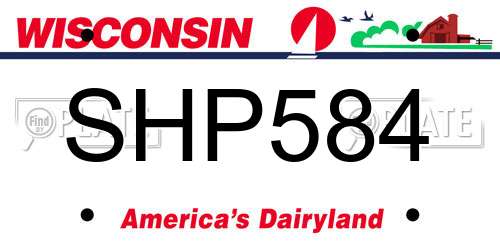 SHP584 Wisconsin License Plate