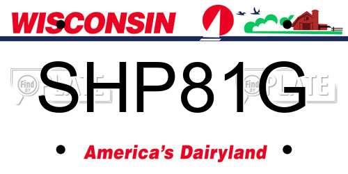 SHP81G Wisconsin License Plate