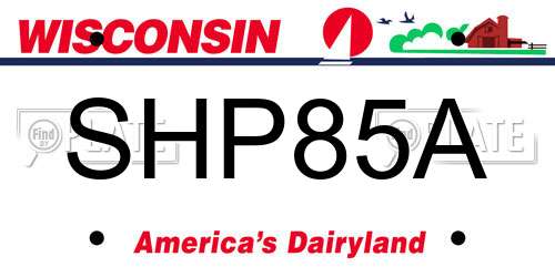 SHP85A Wisconsin License Plate