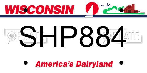 SHP884 Wisconsin License Plate