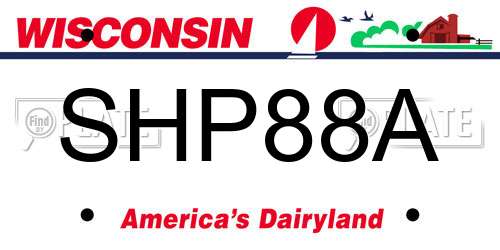 SHP88A Wisconsin License Plate
