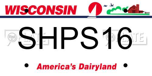 SHPS16 Wisconsin License Plate