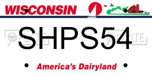 SHPS54 Wisconsin License Plate