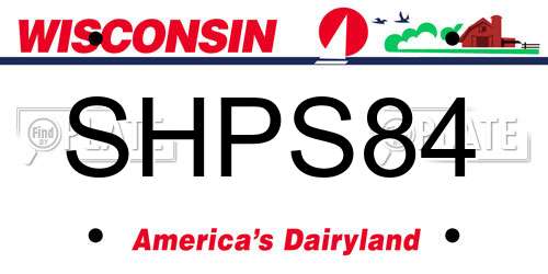 SHPS84 Wisconsin License Plate