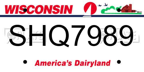 SHQ7989 Wisconsin License Plate