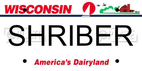 SHRIBER Wisconsin License Plate