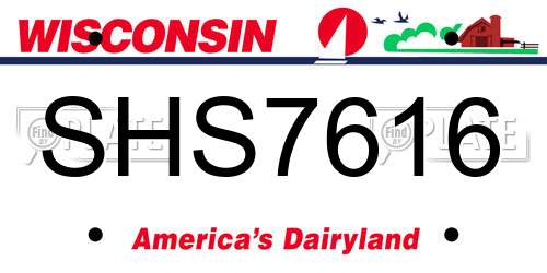 SHS7616 Wisconsin License Plate