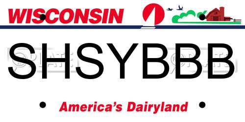 SHSYBBB Wisconsin License Plate