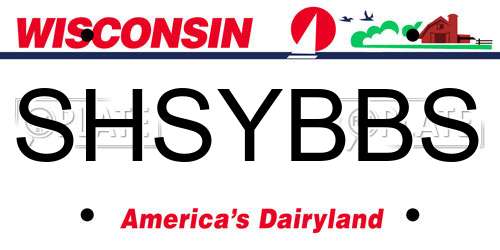 SHSYBBS Wisconsin License Plate