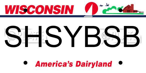SHSYBSB Wisconsin License Plate