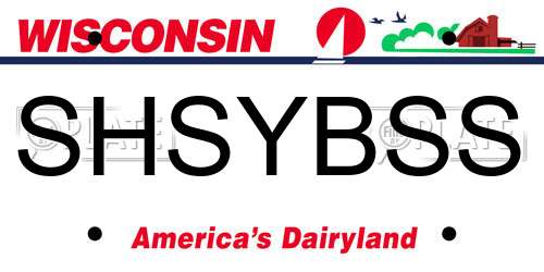 SHSYBSS Wisconsin License Plate