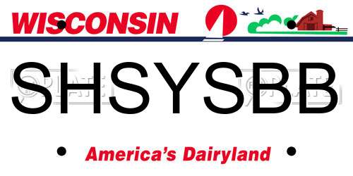 SHSYSBB Wisconsin License Plate