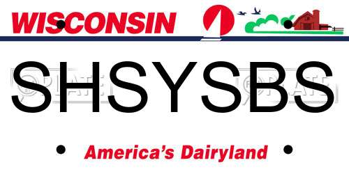 SHSYSBS Wisconsin License Plate