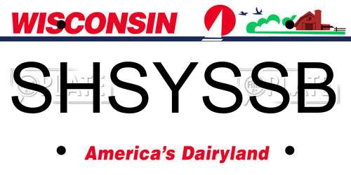SHSYSSB Wisconsin License Plate