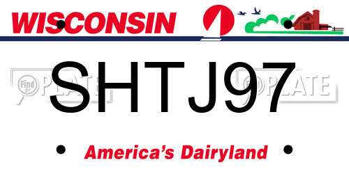 SHTJ97 Wisconsin License Plate