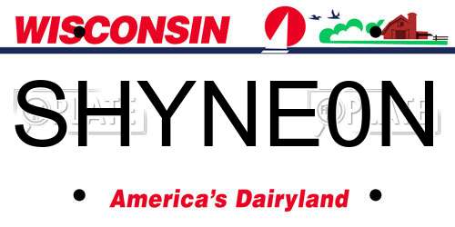 SHYNE0N Wisconsin License Plate
