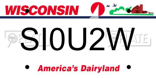 SI0U2W Wisconsin License Plate