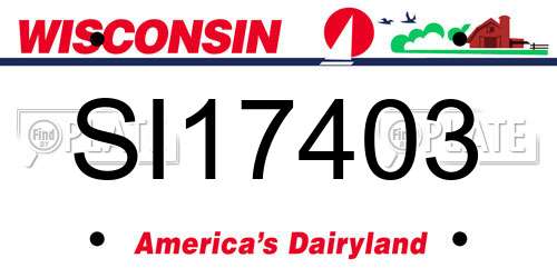 SI17403 Wisconsin License Plate
