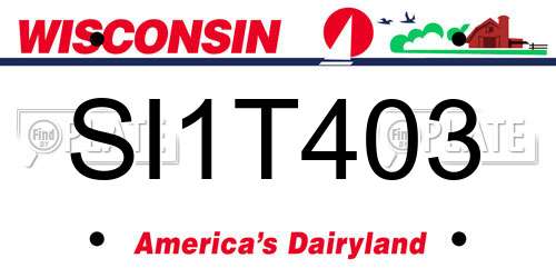 SI1T403 Wisconsin License Plate
