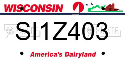 SI1Z403 Wisconsin License Plate