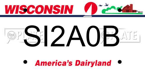 SI2A0B Wisconsin License Plate