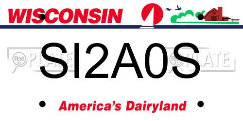 SI2A0S Wisconsin License Plate