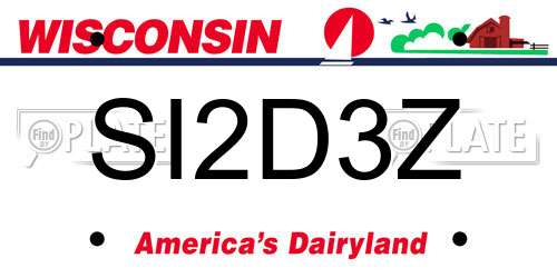 SI2D3Z Wisconsin License Plate