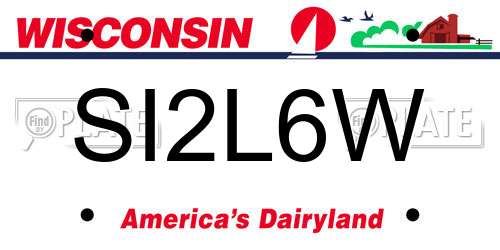 SI2L6W Wisconsin License Plate