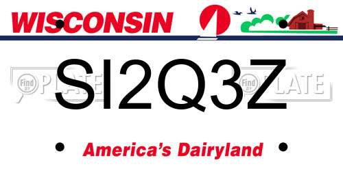SI2Q3Z Wisconsin License Plate