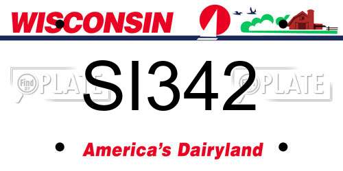 SI342 Wisconsin License Plate